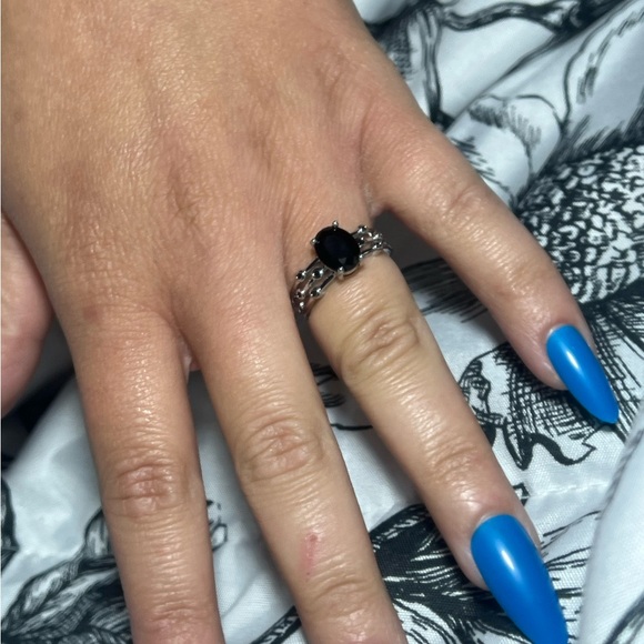 - 🖤Beautiful 925 Sterling Silver Black Obsidian Layered Ring - Picture 3 of 16